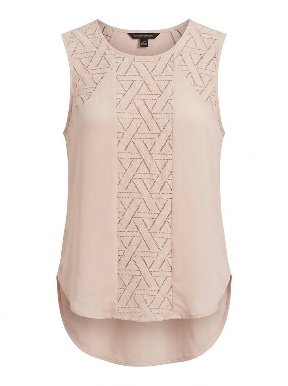 NWT Banana Republic Blush Pink Lace Crochet High Low Blouse Women Size S